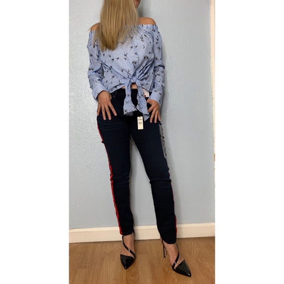 Express Mid-rise Dark Wash Jean Leggings - Picture 3 of 3